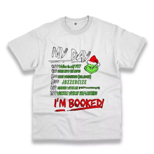 MY DAY The Grinch Im Booked Thanksgiving Vintage T Shirt