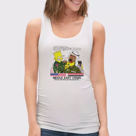 Women Classic Tank Top Bart Middle East Crisis Simpsons