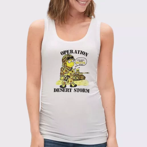 Women Classic Tank Top Simpsons Bart Operation Desert Storm