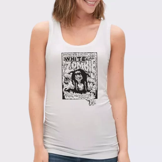 Women Classic Tank Top White Zombie Dead Is Better