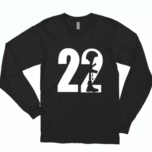 22 A Day Veteran Warrior Combat Long Sleeve T Shirt 1