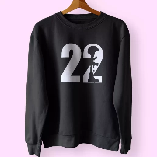 22 A Day Veteran Warrior Holiday Sweatshirt 1