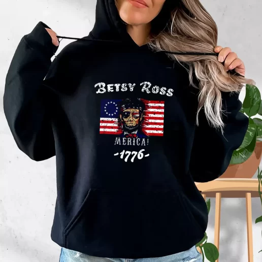 Aesthetic Hoodie Betsy Ross American Victory 1776 Abraham Lincoln Gifts For Veterans Day 1