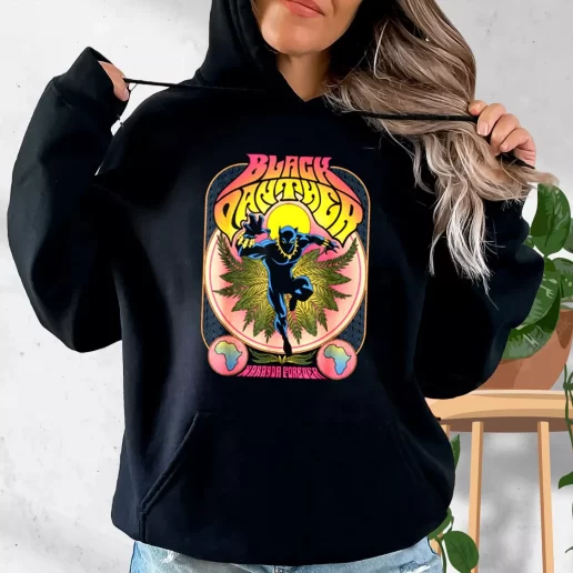 Aesthetic Hoodie Black Panther Vintage 70s Trendy Outfit 1