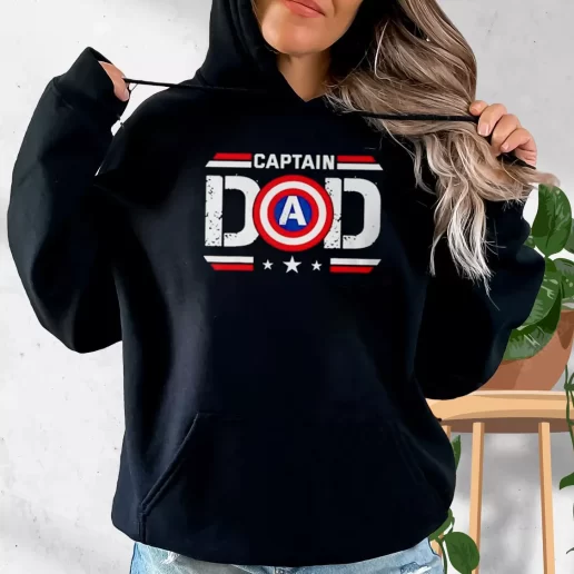 Aesthetic Hoodie Captain Dad Superhero Gift Fo Father In Law 1