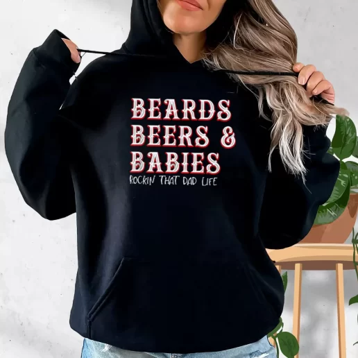 Aesthetic Hoodie Dad Life Beards Beers And Babies Gift Fo Father In Law 1