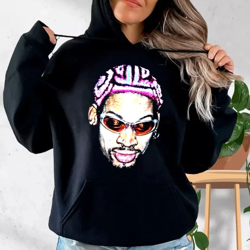 Aesthetic Hoodie Dennis Rodman Rapper New Hair Trendy Outfit 1