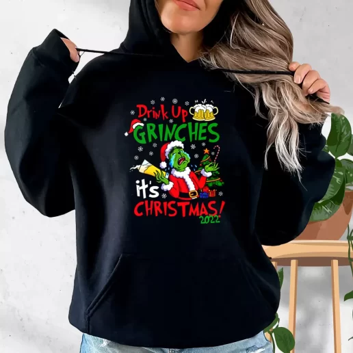 Aesthetic Hoodie Drink Up Grinches Its Christmas Xmas Costume 1