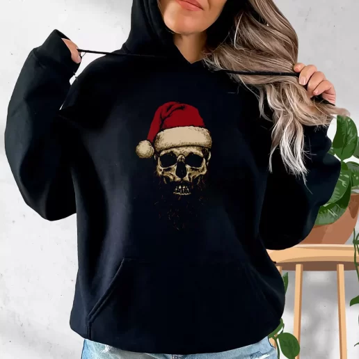 Aesthetic Hoodie Father Christmas Santa Skull Xmas Costume 1