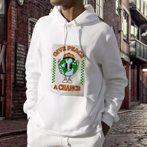 Aesthetic Hoodie Give Peace A Chance Costume For Earth Day 1
