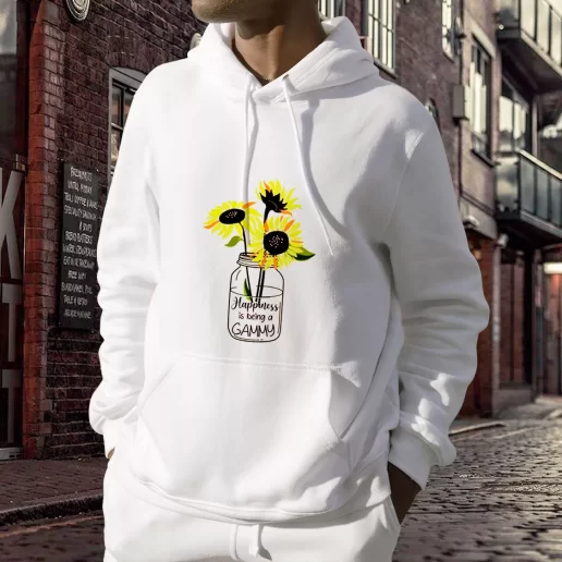 Aesthetic Hoodie Happiness Is Being Gammy Life Sunflower Costume For Earth Day 1