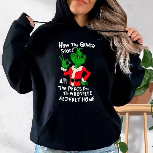 Aesthetic Hoodie How The Grinch Stole All The Perces Shirt Xmas Costume 1