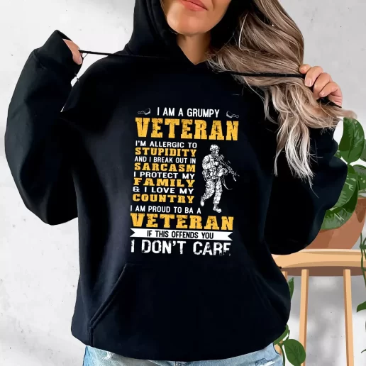 Aesthetic Hoodie I Am A Grumpy Veteran Proud To Be Veteran Gifts For Veterans Day 1