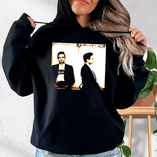 Aesthetic Hoodie Johnny Cash Mugshot Trendy Outfit 1