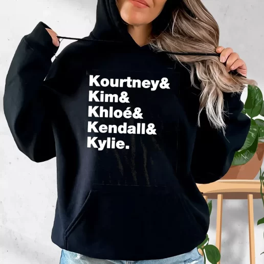 Aesthetic Hoodie Kourtney Kim Chloe Kendall And Kylie Family Trendy Outfit 1