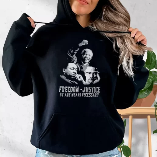 Aesthetic Hoodie Malcolm X Martin Luther King Nelson Mandela Freedom Justice 1