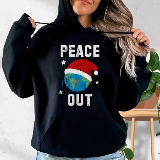 Aesthetic Hoodie Peace Out Festive Xmas Costume 1