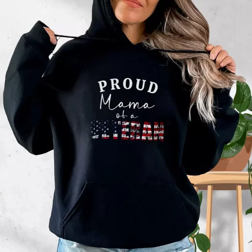 Aesthetic Hoodie Proud Mama Of A Veteran Gifts For Veterans Day 1