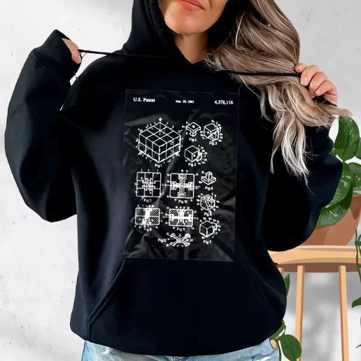 Aesthetic Hoodie Rubiks Cube Patent Trendy Outfit 1