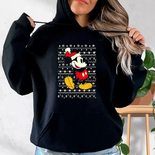 Aesthetic Hoodie Santa Mickey mouse ugly Christmas Xmas Costume 1