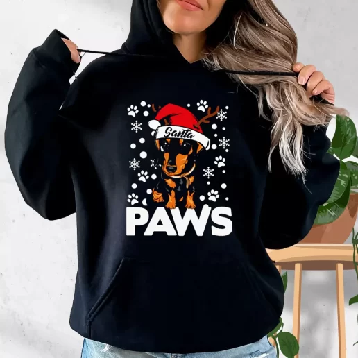 Aesthetic Hoodie Santa Paws Dachshund Dog Christmas Xmas Costume 1