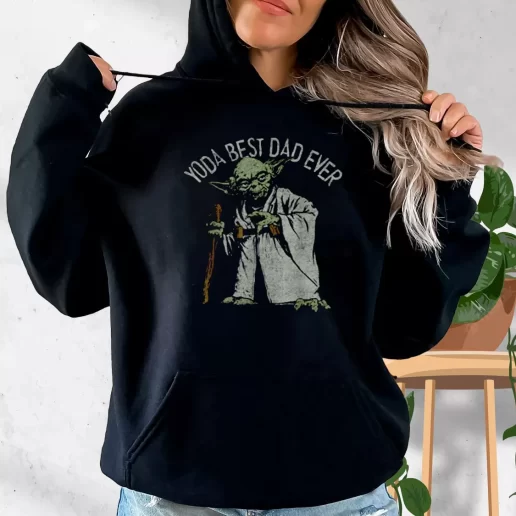 Aesthetic Hoodie Star Wars Yoda Best Dad Ever Gift Fo Father In Law 1