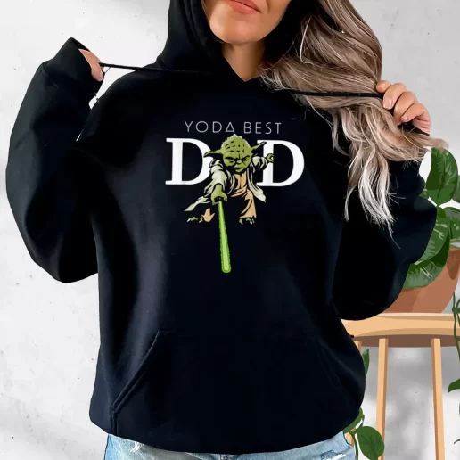 Aesthetic Hoodie Star Wars Yoda Lightsaber Best Dad Gift Fo Father In Law 1