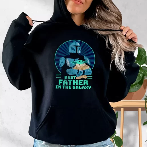Aesthetic Hoodie The Mandalorian And Grogu Best Father In The Galaxy Gift Fo Father In Law 1
