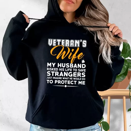 Aesthetic Hoodie Veterans Wife My Husband Gifts For Veterans Day 1