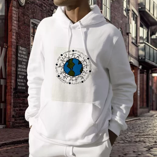 Aesthetic Hoodie Vintage Justice Equality Unity Peace Earth Costume For Earth Day 1