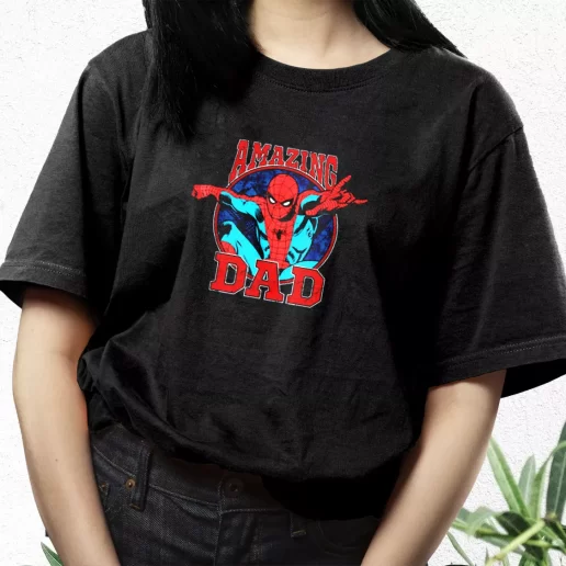 Aesthetic T Shirt Amazing Dad Spiderman Style Dad Gift Idea 1