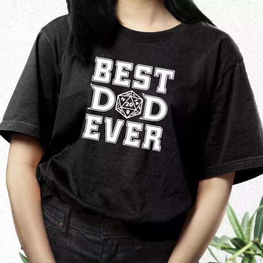 Aesthetic T Shirt Best Dad Ever D20 Dad Gift Idea 1