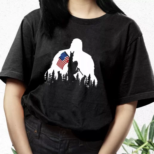 Aesthetic T Shirt Bigfoot American Flag Best Gifts For Veterans Day 1