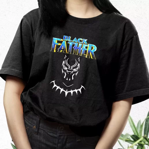 Aesthetic T Shirt Black Father Marvel Fan Dad Gift Idea 1