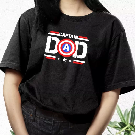 Aesthetic T Shirt Captain Dad Superhero Dad Gift Idea 1