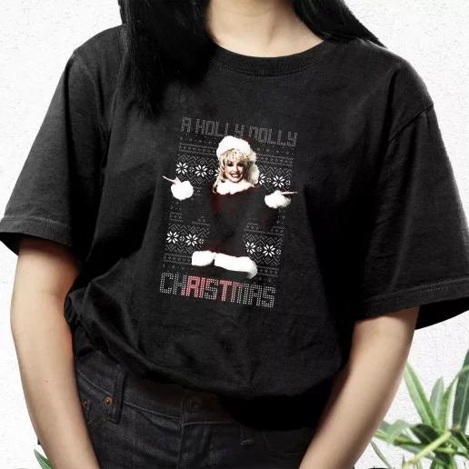 Aesthetic T Shirt Dolly Parton Holly Dolly Christmas Xmas Streetwear Outfits 1