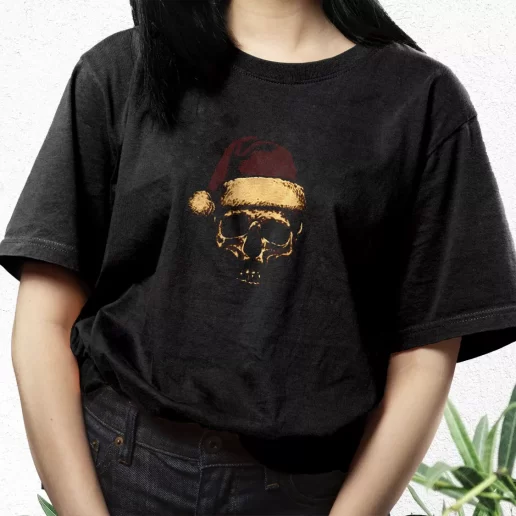 Aesthetic T Shirt Father Christmas Santa Skull Xmas Streetwear Outfits 1