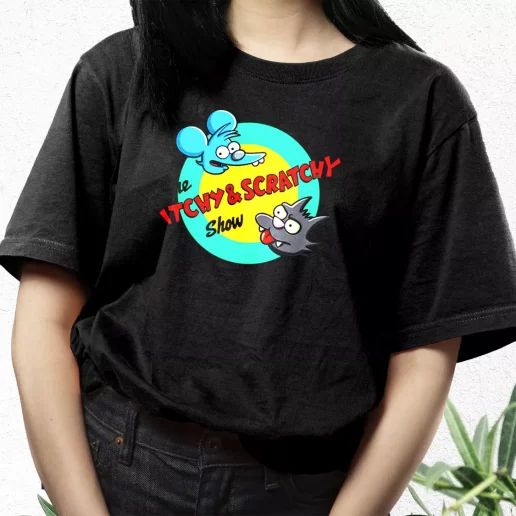 Aesthetic T Shirt Itchy And Scratchy Show Rocket 1