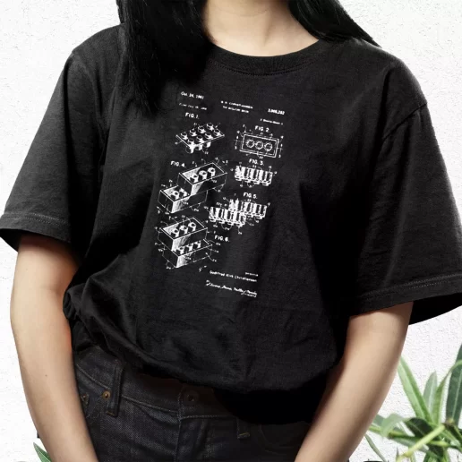 Aesthetic T Shirt Lego Brick Patent 1