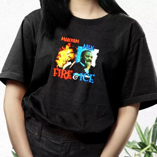 Aesthetic T Shirt Malcolm X Martin Luther King Shirt Fire And Ice 1