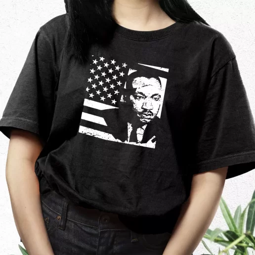 Aesthetic T Shirt Martin Luther King Jr Distressed Mlk Flag 1