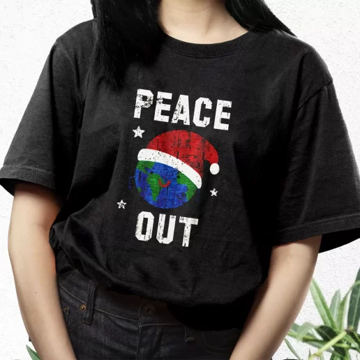 Aesthetic T Shirt Peace Out Festive Xmas Streetwear Outfits 1