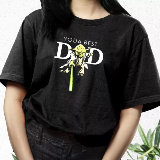 Aesthetic T Shirt Star Wars Yoda Lightsaber Best Dad Dad Gift Idea 1