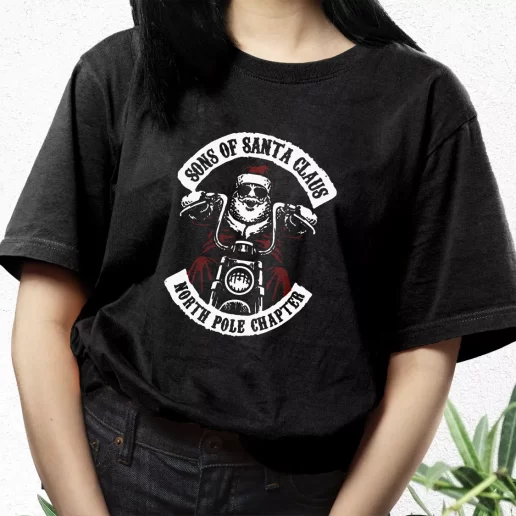 Aesthetic T Shirt The North Pole Chapter Biker Christmas Xmas Streetwear Outfits 1