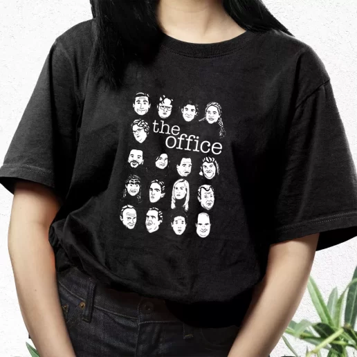 Aesthetic T Shirt The US Office Character Faces Xmas Streetwear Outfits 1