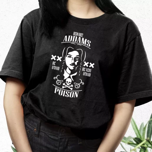 Aesthetic T Shirt Wednesday Beware Addams Poison 1