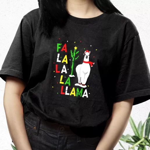 Aesthetic T Shirt Xmas Falala Alpaca Funny Ugly Xmas Streetwear Outfits 1