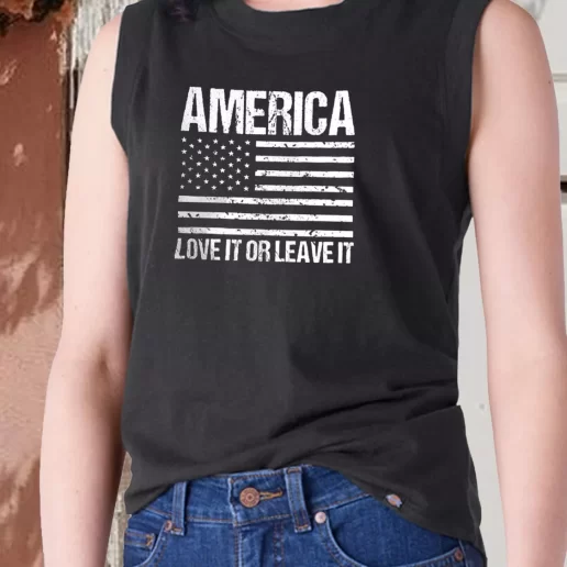 Aesthetic Tank Top America Love it or Leave It Combat Veterans Day 1