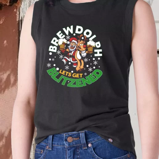 Aesthetic Tank Top Brewdolph Lets Get Blitzened Christmas X Mas Gifts 1