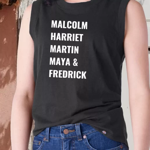 Aesthetic Tank Top Civil Rights Icons Malcolm Harriet Martin Maya Fredrick 1